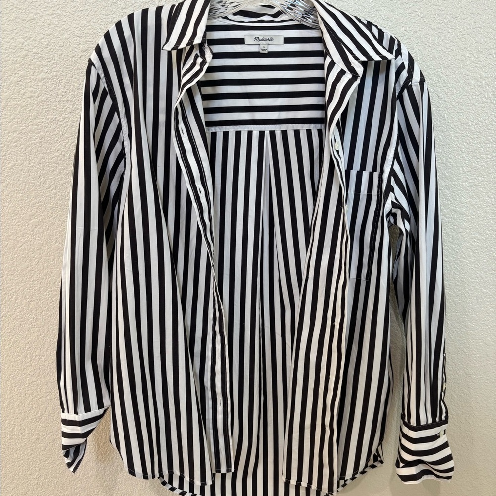 Madewell long sleeve button down striped shirt